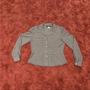 Norton McNaughton Geometric Black and White Blouse